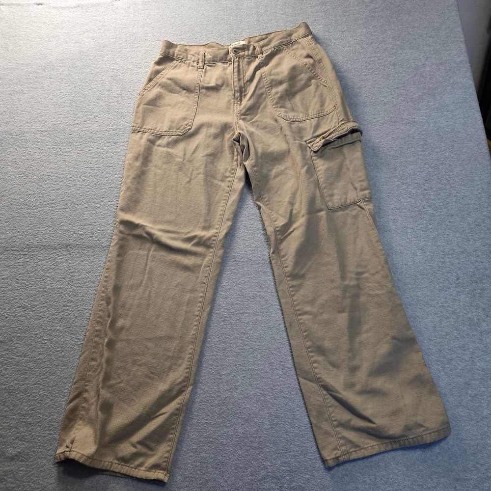 Kensie Cargo Pants Womens 8/29 Khaki Tan Straight Leg Cotton Tencel Blend
